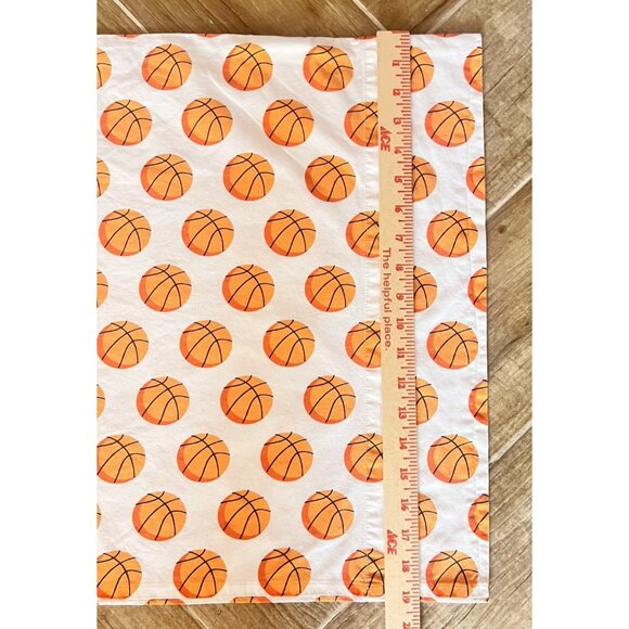 Basketball Pillowcases Land Of Nod Standard 19" x 9.5"100% Organic Cotton Sport - Picture 3 of 7